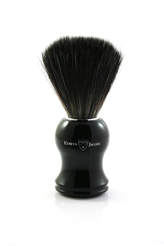 Edwin Jagger 21P36 Synthetic Shaving Brush - Black / Ebony | Agent Shave