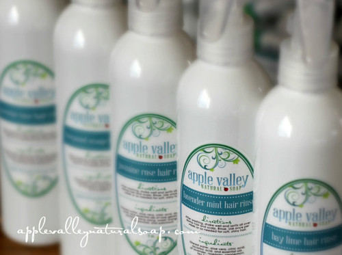 Citric Acid Hair Rinses in 4 varieties: Bay Lime, Lavender Mint, Jasmine Rose, and Bergamot Orange - from Apple Valley Natural Soap