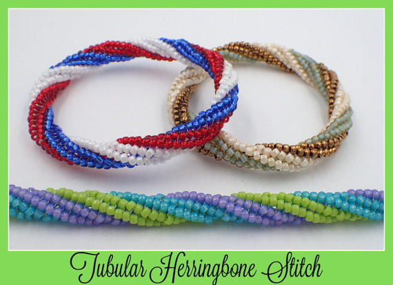 Tubular Twisted Herringbone Bangle Bracelet Off the Beaded Path