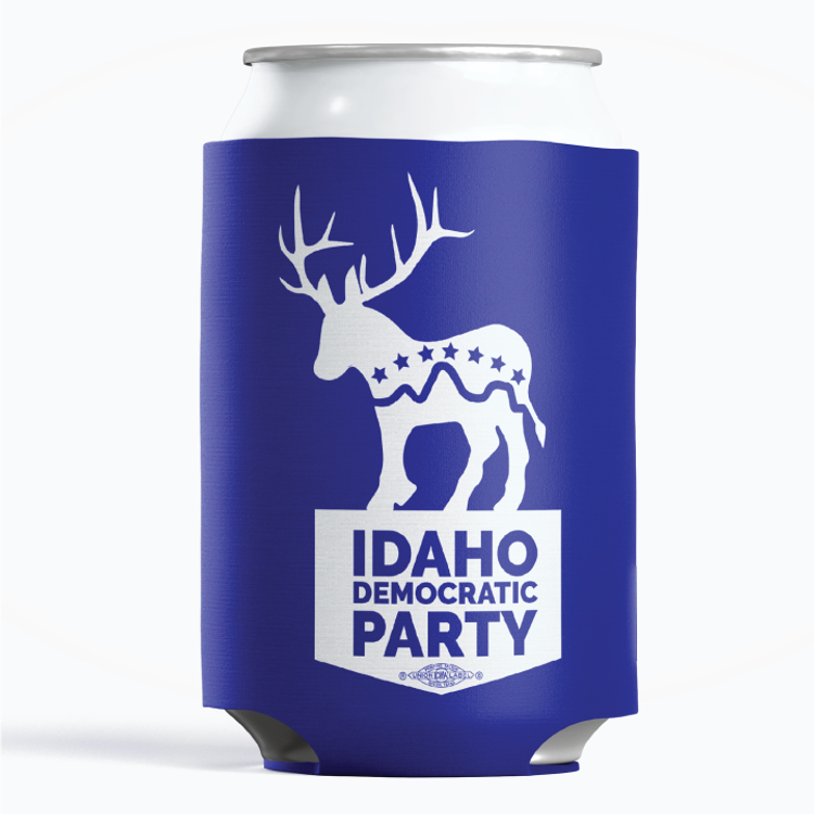 "Donkalope" logo graphic (Blue Foam Can Cooler)