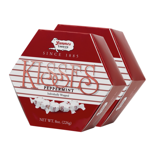 Peppermint Taffy Kisses Hexagon Boxes - 2 Pack