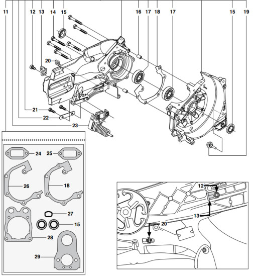 Husqvarna K750, K760 Crankcase Assembly | 581 72 19-08 / 5817219-08