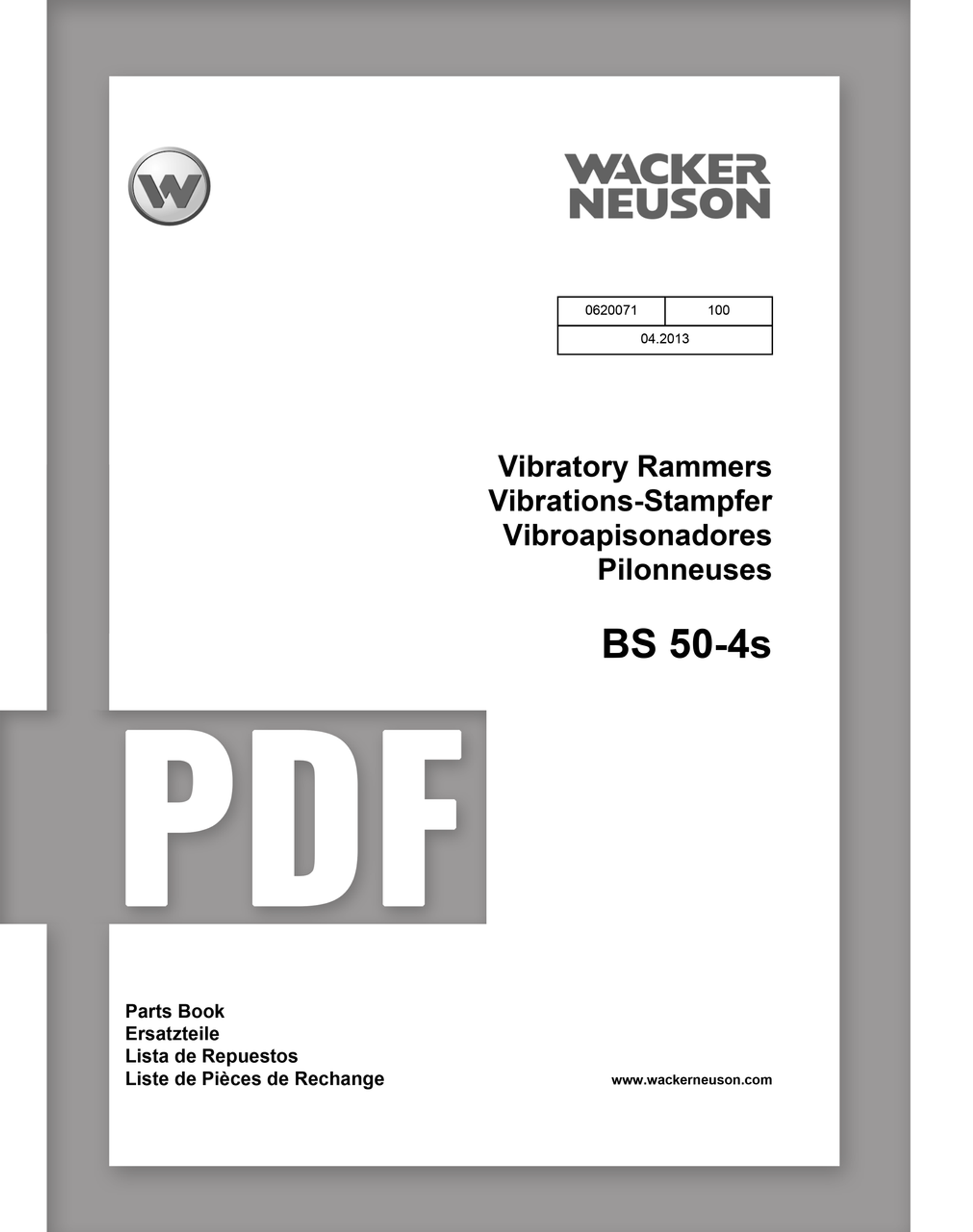 Parts Manual | BS50-4S - Item: 0620071, REV100 | Free Download
