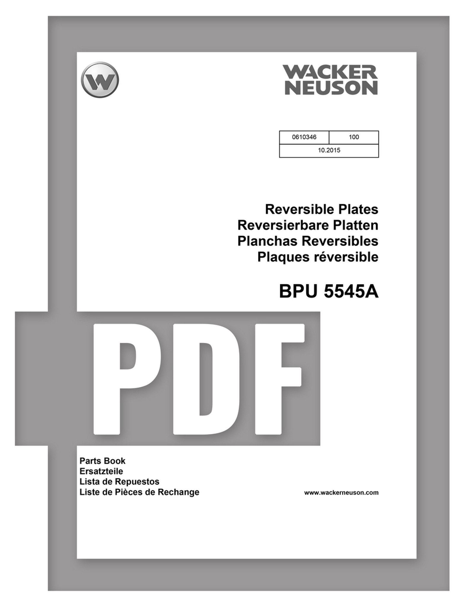 Parts Manual | BPU5545 - Item: 0610346, REV100 | Free Download