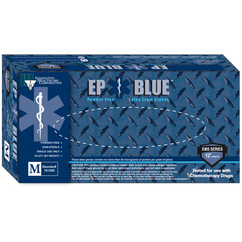 181400 Innovative Healthcare Corp., Inc. Gloves, Exam, XX-Large, Latex, Non-Sterile, PF, Textured, 15 mil Finger Thickness Extended Cuff, High Risk, Blue, 50/bx, 10 bx/cs Sold as cs 181400 Innovative Healthcare Corp., Inc. Gloves, Exam, XX-Large, Latex, Non-Sterile, PF, Textured, 15 mil Finger Thickness Extended Cuff, High Risk, Blue, 50/bx, 10 bx/cs Sold as cs