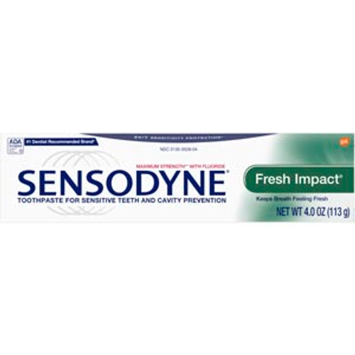08356G GlaxoSmithKline Consumer Healthcare Sensodyne Fresh Impact Toothpaste, 4 oz. tube, 12/cs (Available for sale in US only) GSK# 08356G (Products cannot be sold on Amazon.com or any other third Party sites.) Sold as cs 08356G GlaxoSmithKline Consumer Healthcare Sensodyne Fresh Impact Toothpaste, 4 oz. tube, 12/cs (Available for sale in US only) GSK# 08356G (Products cannot be sold on Amazon.com or any other third Party sites.) Sold as cs