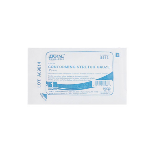 8513 Dukal Corporation Conforming Stretch Gauze, 2" Sterile, 12 rl/bg, 8 bg/cs Sold as cs 8513 Dukal Corporation Conforming Stretch Gauze, 2" Sterile, 12 rl/bg, 8 bg/cs Sold as cs