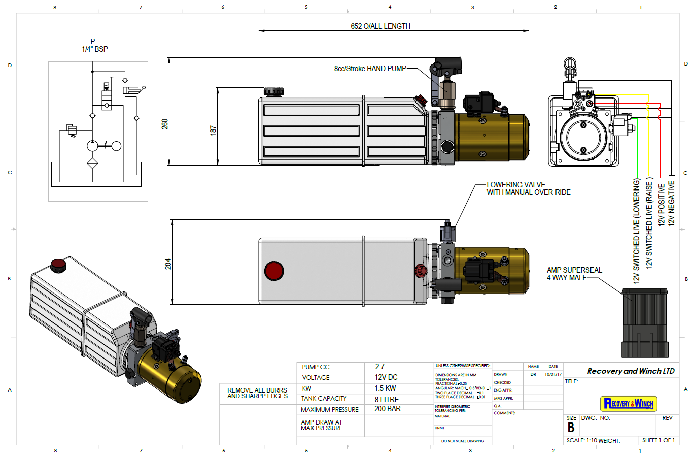 Ifor Williams tipper trailerTank kit New P11974T