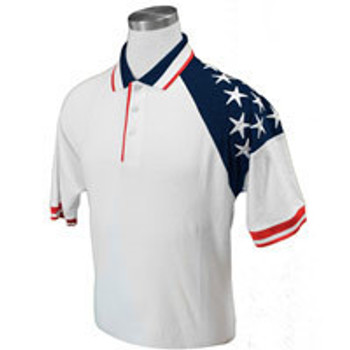 MEN’S WHITE FREEDOM PIQUE POLO MEN’S WHITE FREEDOM PIQUE POLO