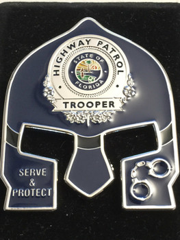 FHP WARRIOR FACE TROOPER COIN - BLUE FACE SILVER BADGE FHP WARRIOR FACE TROOPER COIN - BLUE FACE SILVER BADGE