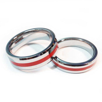 Tungsten Red Line Brotherhood Band 5mm & 7mm width Tungsten Red Line Brotherhood Band 5mm & 7mm width