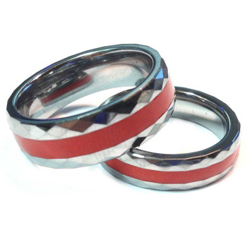 Tungsten Diamond Cut Red Line Brotherhood Band 5mm & 7mm width Tungsten Diamond Cut Red Line Brotherhood Band 5mm & 7mm width