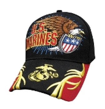 Military Hat Marine Corps Eagle holding Shield & EGA on brim RARE Military Hat Marine Corps Eagle holding Shield & EGA on brim RARE