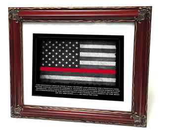 Firefighter's Thin Red Line American Flag Oath of Office 8 x10 Print Glass Front Frame Firefighter's Thin Red Line American Flag Oath of Office 8 x10 Print Glass Front Frame
