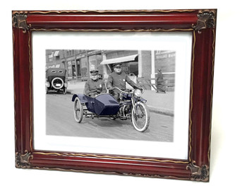 1920's Police Motorcycle Two Man Unit 8x10 Print Glass Front Frame 1920's Police Motorcycle Two Man Unit 8x10 Print Glass Front Frame