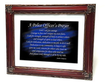 A Police Officer's Prayer Thin Blue Line 8x10 Framed Print A Police Officer's Prayer Thin Blue Line 8x10 Framed Print