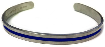 Thin Blue Line Stainless Steel Squeeze Bracelet - Law Enforcement Thin Blue Line Stainless Steel Squeeze Bracelet - Law Enforcement