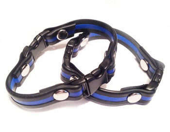 Thin Blue Line Riveted Silicone Bracelet Pack of 2 Thin Blue Line Riveted Silicone Bracelet Pack of 2