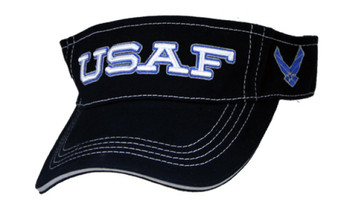 U.S. AIR FORCE VISOR Official item Black color Velcro back U.S. AIR FORCE VISOR Official item Black color Velcro back