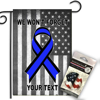Personalized Law Enforcement Awareness Ribbon We Will Never Forget Garden Flag Personalized Law Enforcement Awareness Ribbon We Will Never Forget Garden Flag