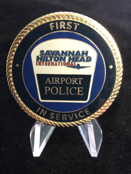 SAVANNAH HILTON HEAD AIRPORT POLICE CHALLENGE COIN RARE SAVANNAH HILTON HEAD AIRPORT POLICE CHALLENGE COIN RARE