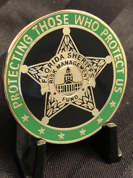FLORIDA SHERIFF'S RISK MANAGEMENT CHALLENGE COIN RARE FLORIDA SHERIFF'S RISK MANAGEMENT CHALLENGE COIN RARE