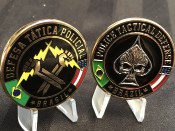 BRAZIL POLICE TACTICAL DEFENSE COIN VERY RARE BRAZIL POLICE TACTICAL DEFENSE COIN VERY RARE