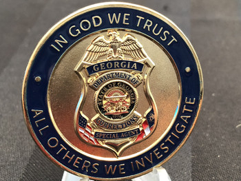IN GOD WE TRUST•ALL OTHERS WE INVESTIGATE GA GBI & CORRECTION SPECIAL AGT SCHOOL COIN IN GOD WE TRUST•ALL OTHERS WE INVESTIGATE GA GBI & CORRECTION SPECIAL AGT SCHOOL COIN