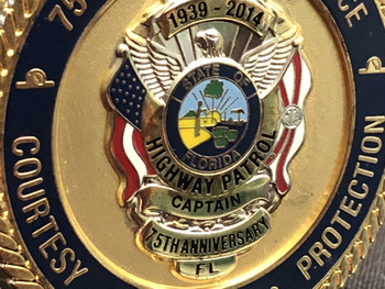 FLORIDA HIGHWAY PATROL 75TH CAPTAIN CHALLENGE COIN RARE FLORIDA HIGHWAY PATROL 75TH CAPTAIN CHALLENGE COIN RARE
