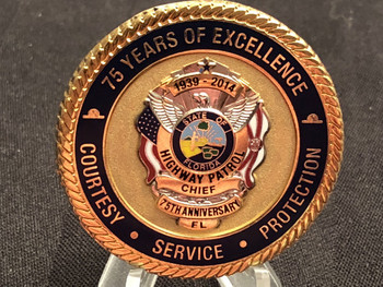 FLORIDA HIGHWAY PATROL 75TH CHIEF CHALLENGE COIN RARE FLORIDA HIGHWAY PATROL 75TH CHIEF CHALLENGE COIN RARE