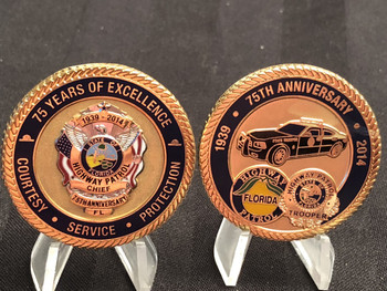 FLORIDA HIGHWAY PATROL 75TH CHIEF CHALLENGE COIN RARE FLORIDA HIGHWAY PATROL 75TH CHIEF CHALLENGE COIN RARE