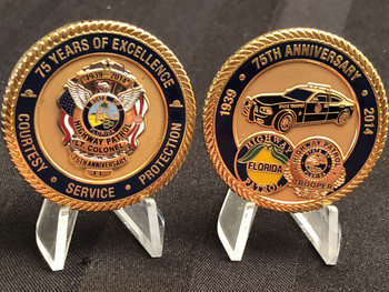 FLORIDA HIGHWAY PATROL 75TH LT.COLONEL CHALLENGE COIN RARE FLORIDA HIGHWAY PATROL 75TH LT.COLONEL CHALLENGE COIN RARE
