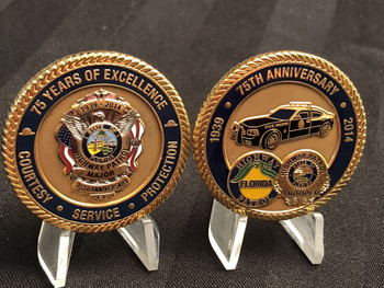 FLORIDA HIGHWAY PATROL 75TH MAJOR CHALLENGE COIN RARE FLORIDA HIGHWAY PATROL 75TH MAJOR CHALLENGE COIN RARE