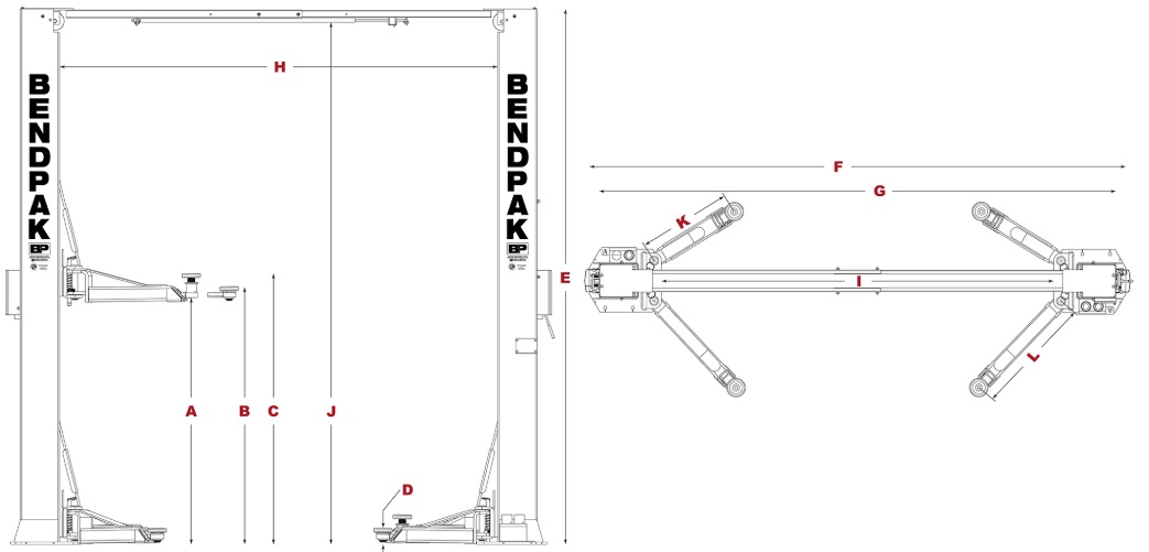Bendpak XPR-10s Specs