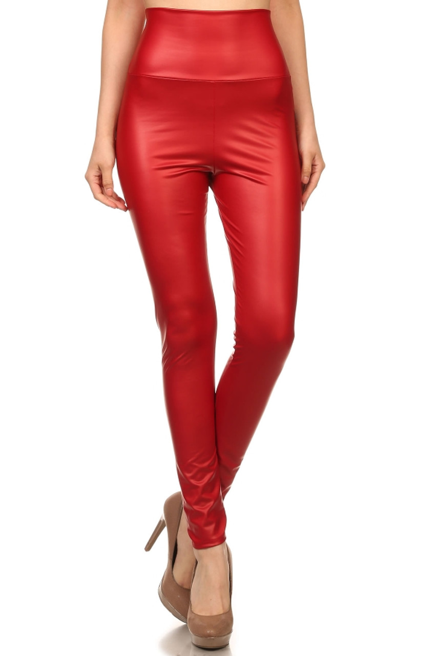 Matte High Waisted Faux Leather leggings | Only Leggings