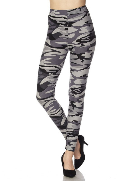 Shades of Gray Camouflage Leggings | Only Leggings