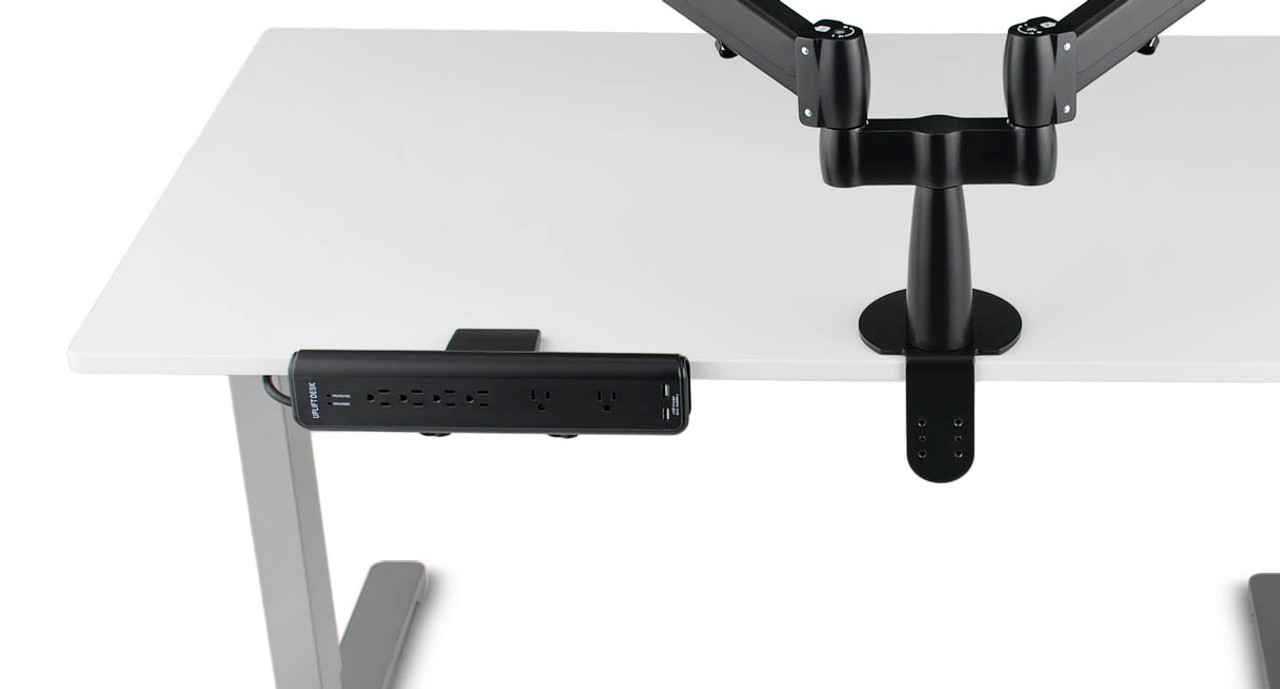 Uplift Clamp On Surge Protectors With Usb Charger Features 6 Outlets E For 2 Larger Ac Adapters And Usb Charging