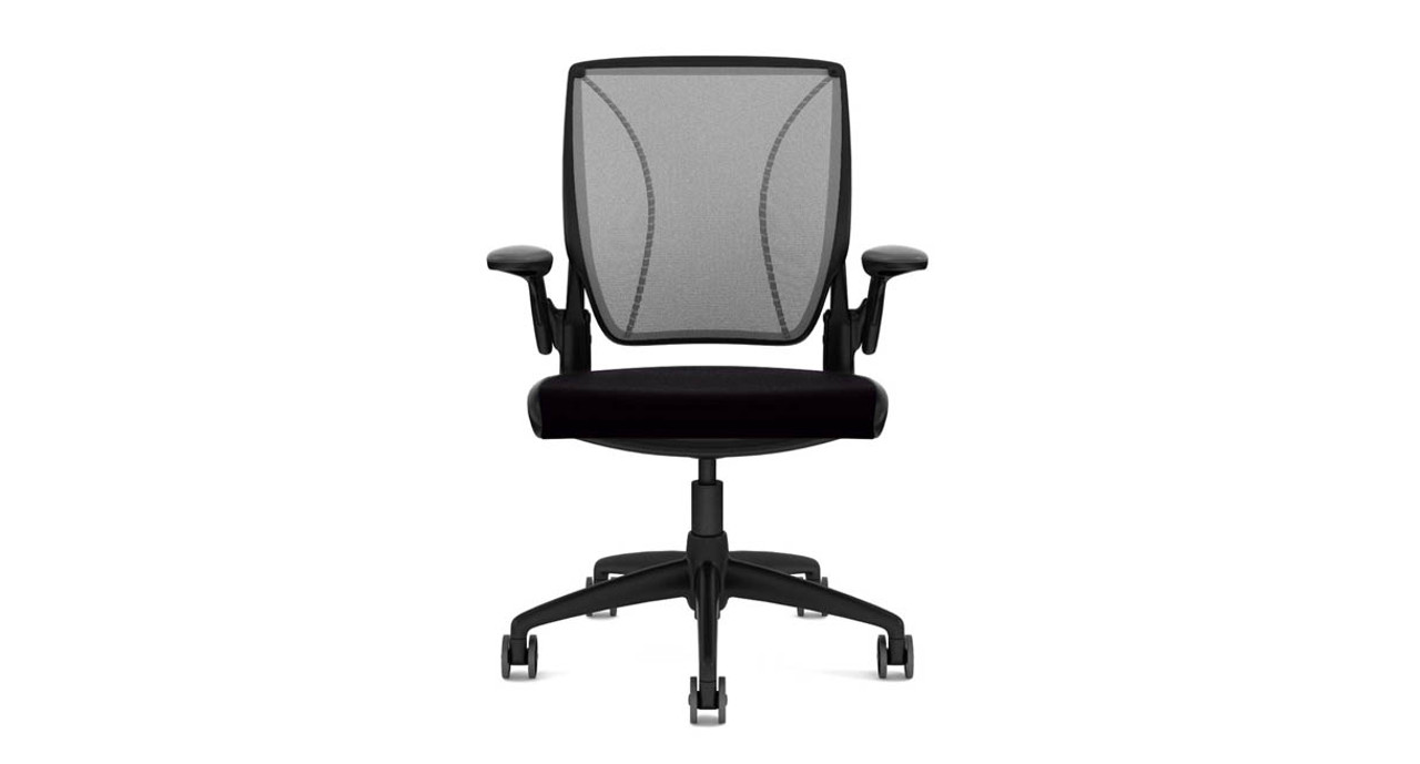 Humanscale Diffrient World Chairs Quick Ship Quick Ship Configuration Features A Black Frame Standard Cylinder And Casters Adjule Duron Arms