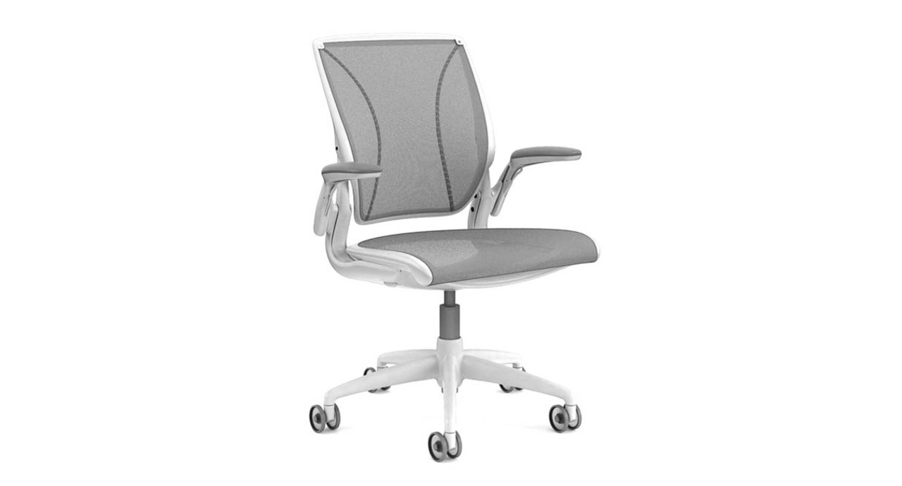 Humanscale Diffrient World Chairs Same Day Ship Tri Panel Form Sensing Mesh Back Offers Personalized Lumbar Support
