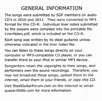 SGF Members Showcase MP3 CD SGF Members Showcase MP3 CD