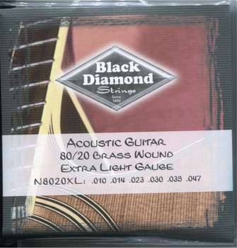 Black Diamond 80/20 Guitar Strings, Extra Light Black Diamond 80/20 Guitar Strings, Extra Light