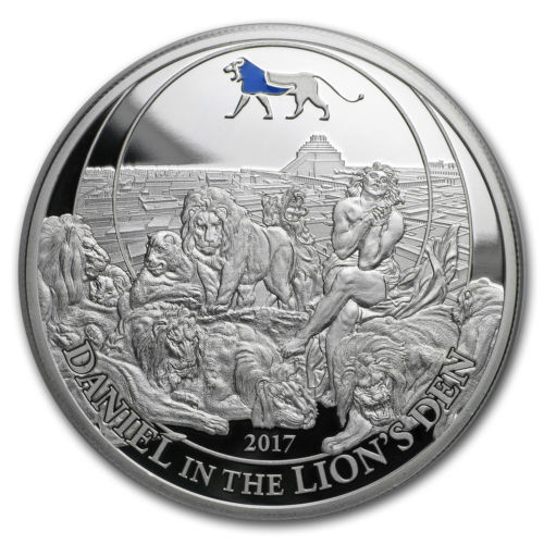 DANIEL IN THE LIONS DEN Biblical Stories Silver Coin 2$ Palau DANIEL IN THE LIONS DEN Biblical Stories Silver Coin 2$ Palau