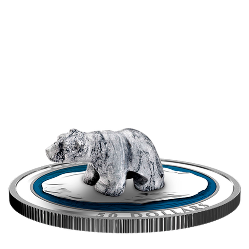 POLAR BEAR Soapstone Sculpture 5 OZ $50 Silver Proof Coin 2018 Canada POLAR BEAR Soapstone Sculpture 5 OZ $50 Silver Proof Coin 2018 Canada