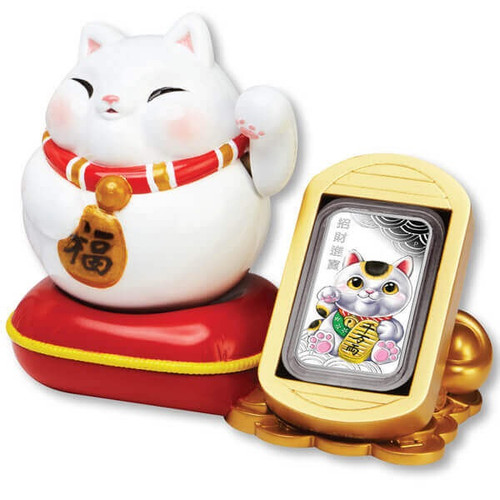 LUCKY CAT ‘maneki-neko’ 1 oz Silver Proof Coin Tuvalu 2018 LUCKY CAT ‘maneki-neko’ 1 oz Silver Proof Coin Tuvalu 2018