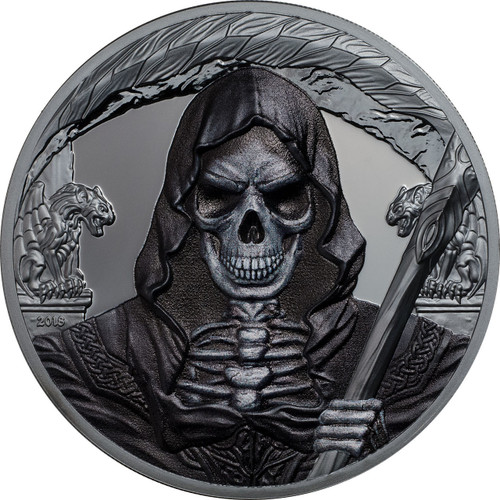 GRIM REAPER Dark Side 1 Oz Silver Coin 1000 Francs Equatorial Guinea 2018 GRIM REAPER Dark Side 1 Oz Silver Coin 1000 Francs Equatorial Guinea 2018