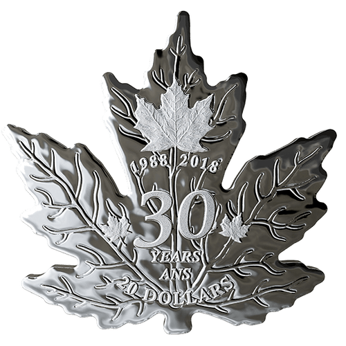 30TH ANNIVERSARY OF THE SILVER MAPLE LEAF – 2018 $20 PURE SILVER COIN 30TH ANNIVERSARY OF THE SILVER MAPLE LEAF – 2018 $20 PURE SILVER COIN