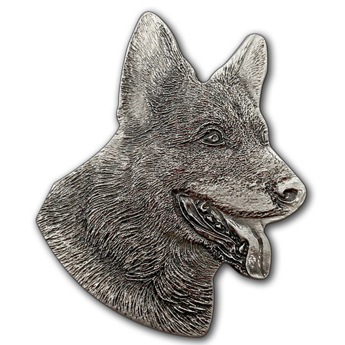 German Shepherd Unique shaped Silver Coin Niue 2017 German Shepherd Unique shaped Silver Coin Niue 2017