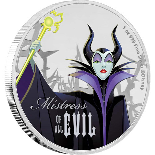 MALEFICENT Disney Villains 1 oz Silver Coin 2018 Niue MALEFICENT Disney Villains 1 oz Silver Coin 2018 Niue