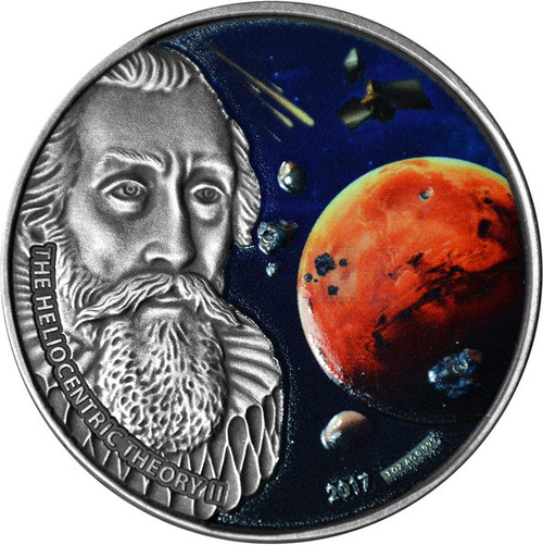 HELIOCENTRIC THEORY II Johannes Kepler 1 oz Silver Coin Burkina Faso 2017 HELIOCENTRIC THEORY II Johannes Kepler 1 oz Silver Coin Burkina Faso 2017