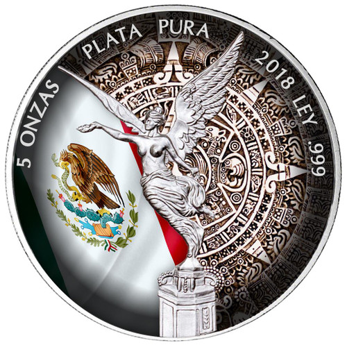 5 oz LIBERTAD - AZTEC CALENDAR Silver Color Coin MEXICO 2018 5 oz LIBERTAD - AZTEC CALENDAR Silver Color Coin MEXICO 2018